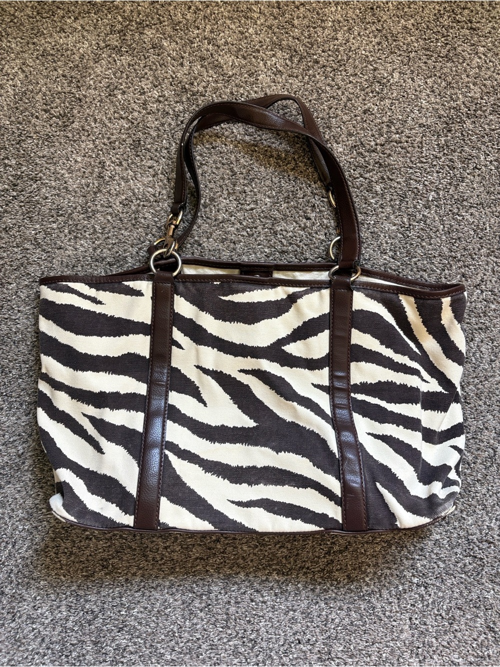 Michael Kors Canvas Zebra-Print Tote
